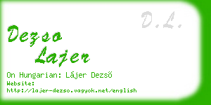 dezso lajer business card