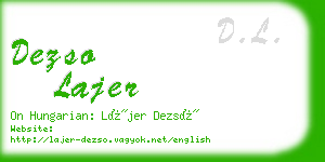 dezso lajer business card